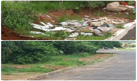 Administração segue com limpeza de áreas verdes e remoção de lixo por toda a cidade