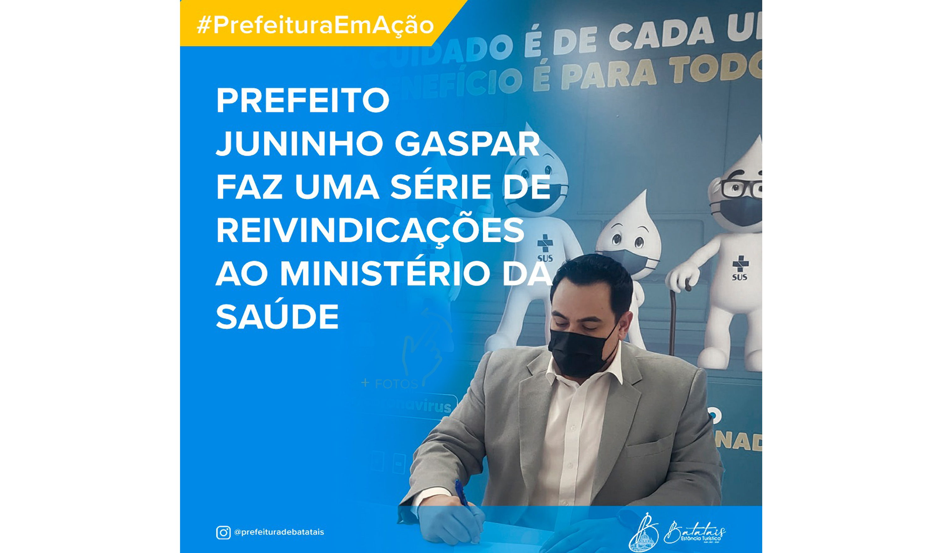 Prefeito Juninho Gaspar faz uma série de reivindicações ao Ministério da Saúde