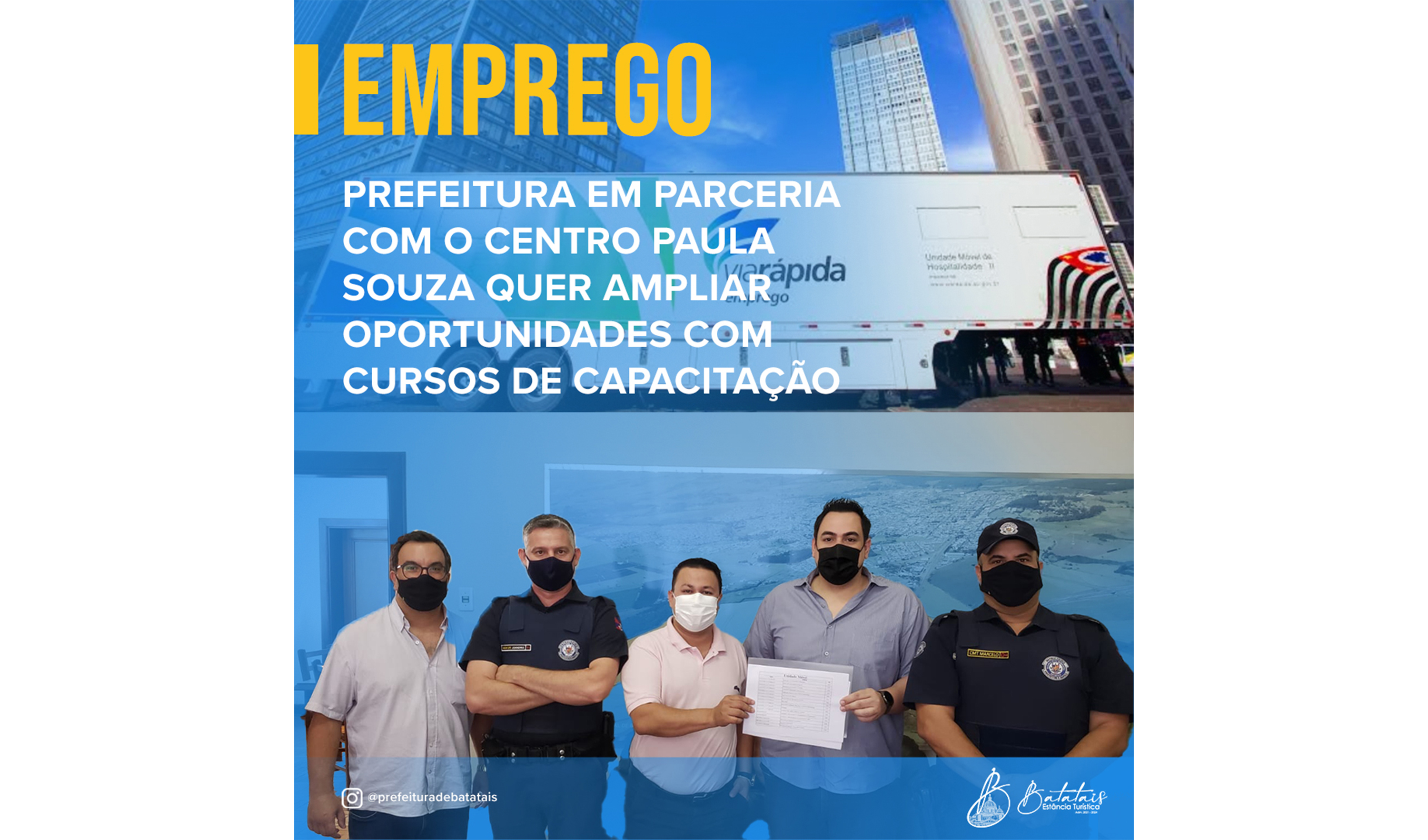 Emprego: Prefeitura em parceria com o Centro Paula Souza quer ampliar oportunidades com cursos de capacitação.