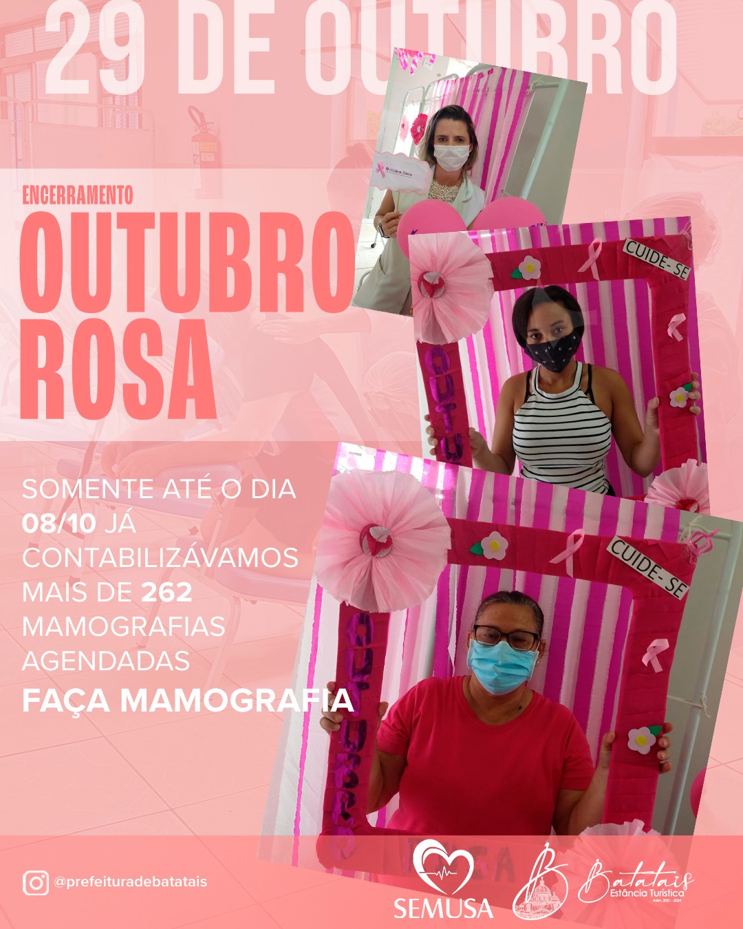 Secretaria de Saúde finalizando o mês com sucesso na campanha Outubro Rosa.