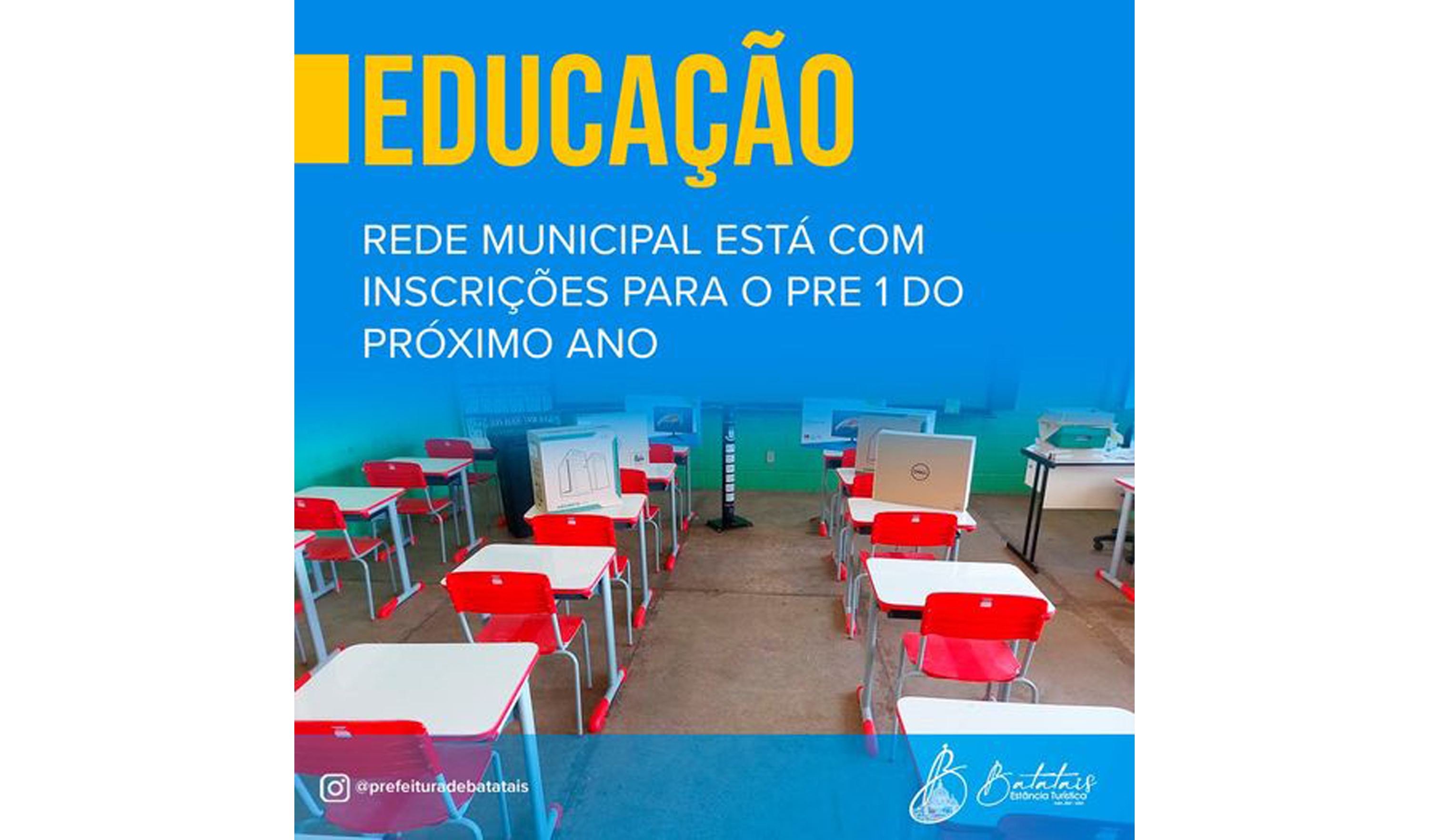 Rede Municipal de Educação está com inscrições para o Pré I do próximo ano.