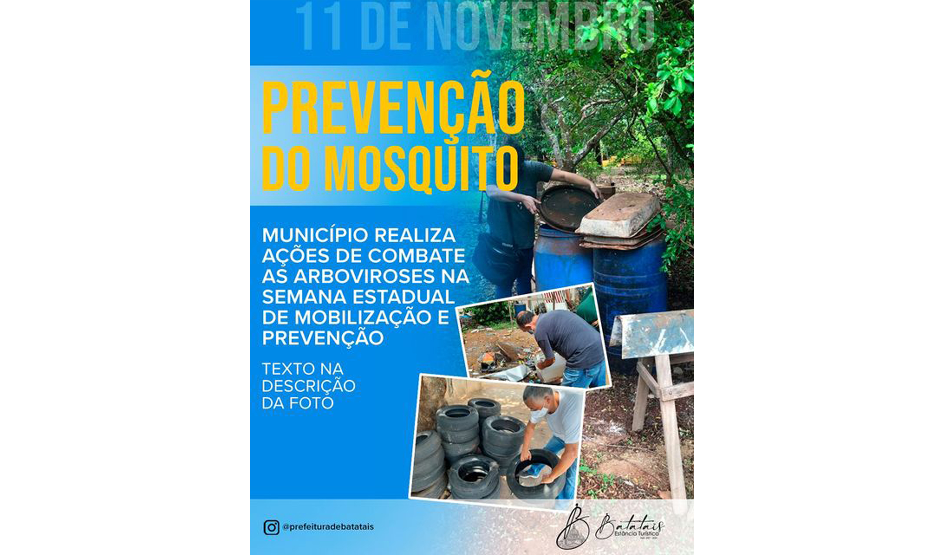 Município realiza ações de combate as arboviroses na semana estadual de mobilização e prevenção,