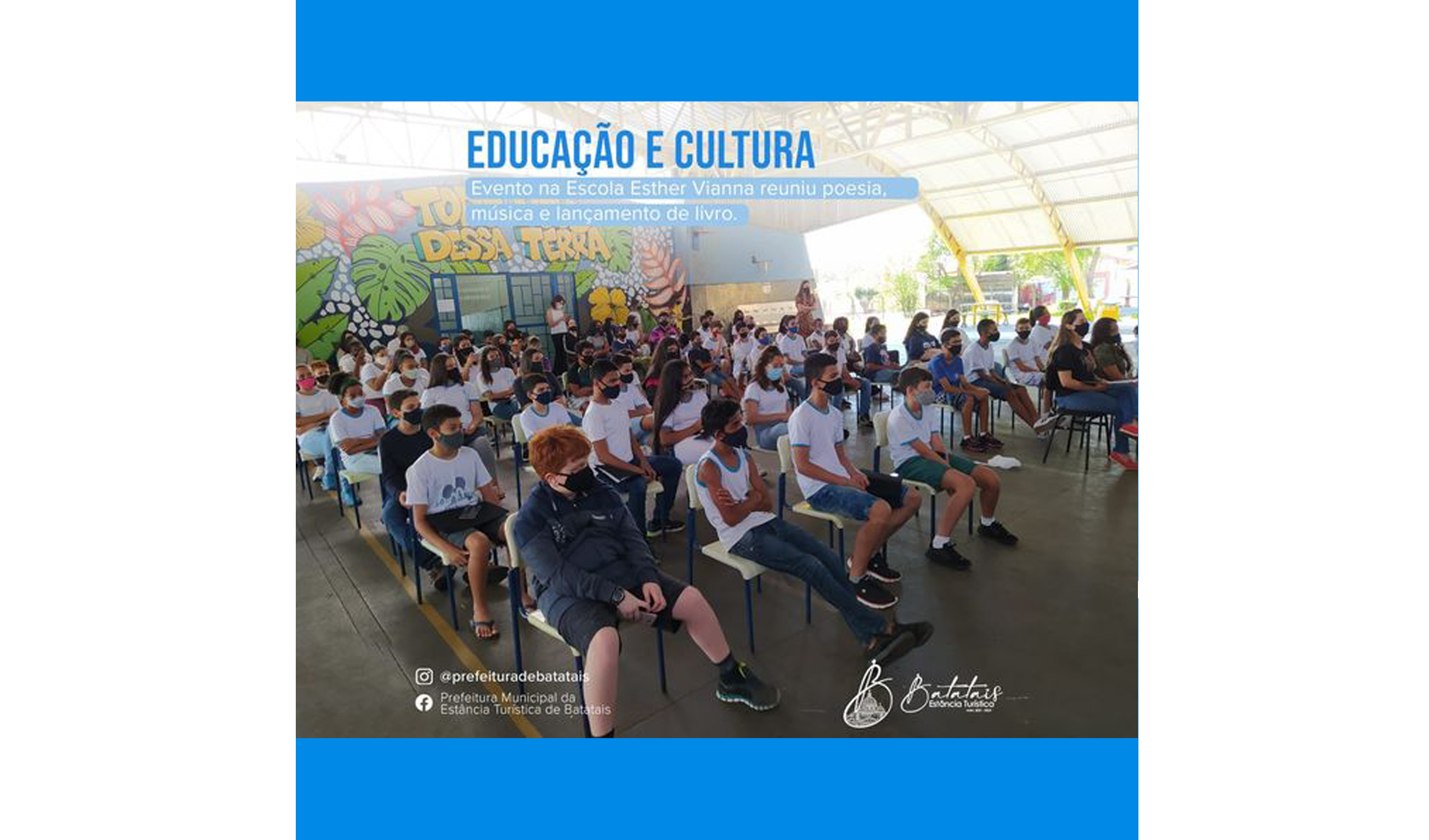 Evento na Escola Esther Vianna reuniu poesia, música e lançamento de livro.