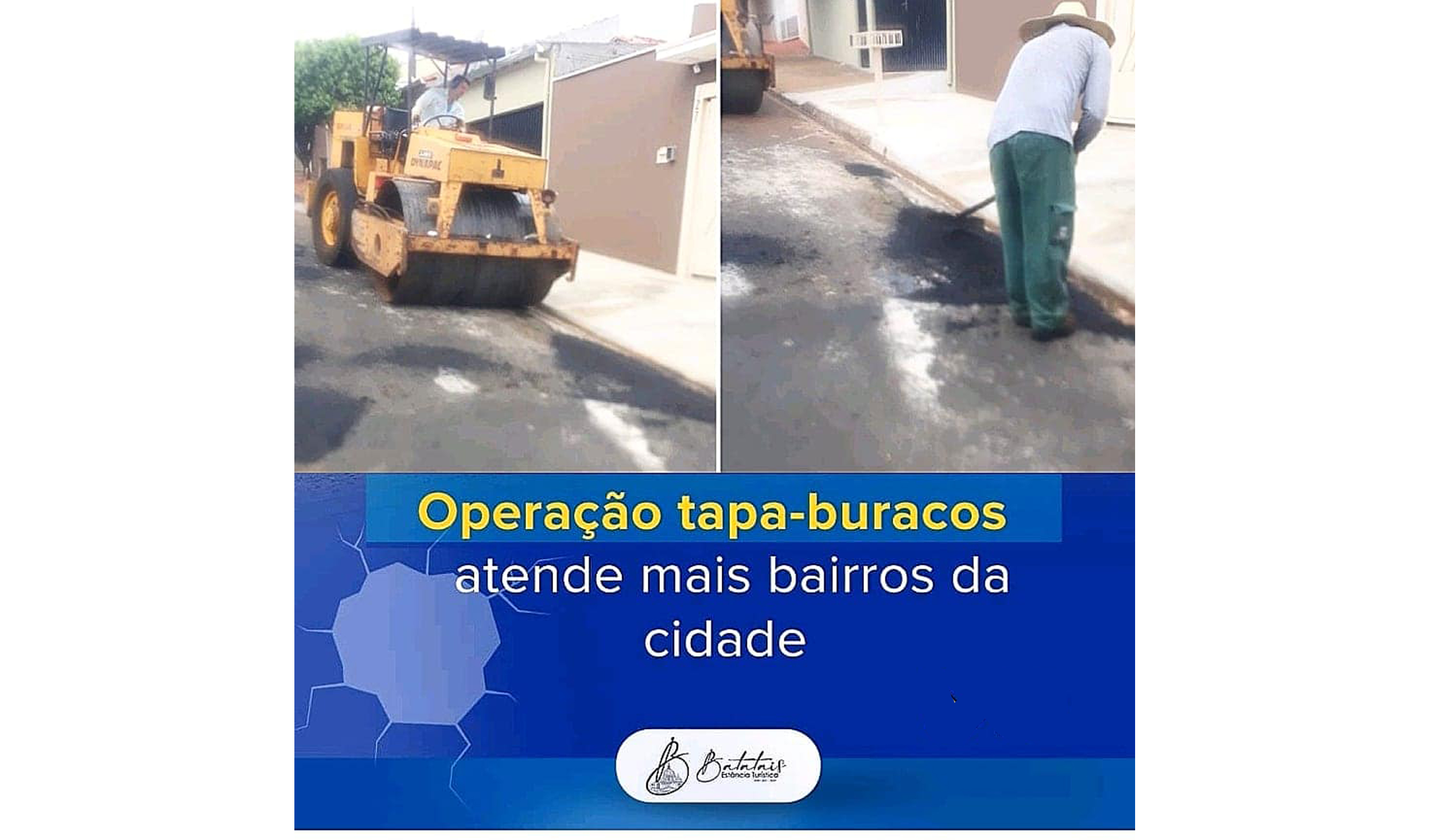 Trabalho da operação tapa-buracos atende mais bairros da cidade.