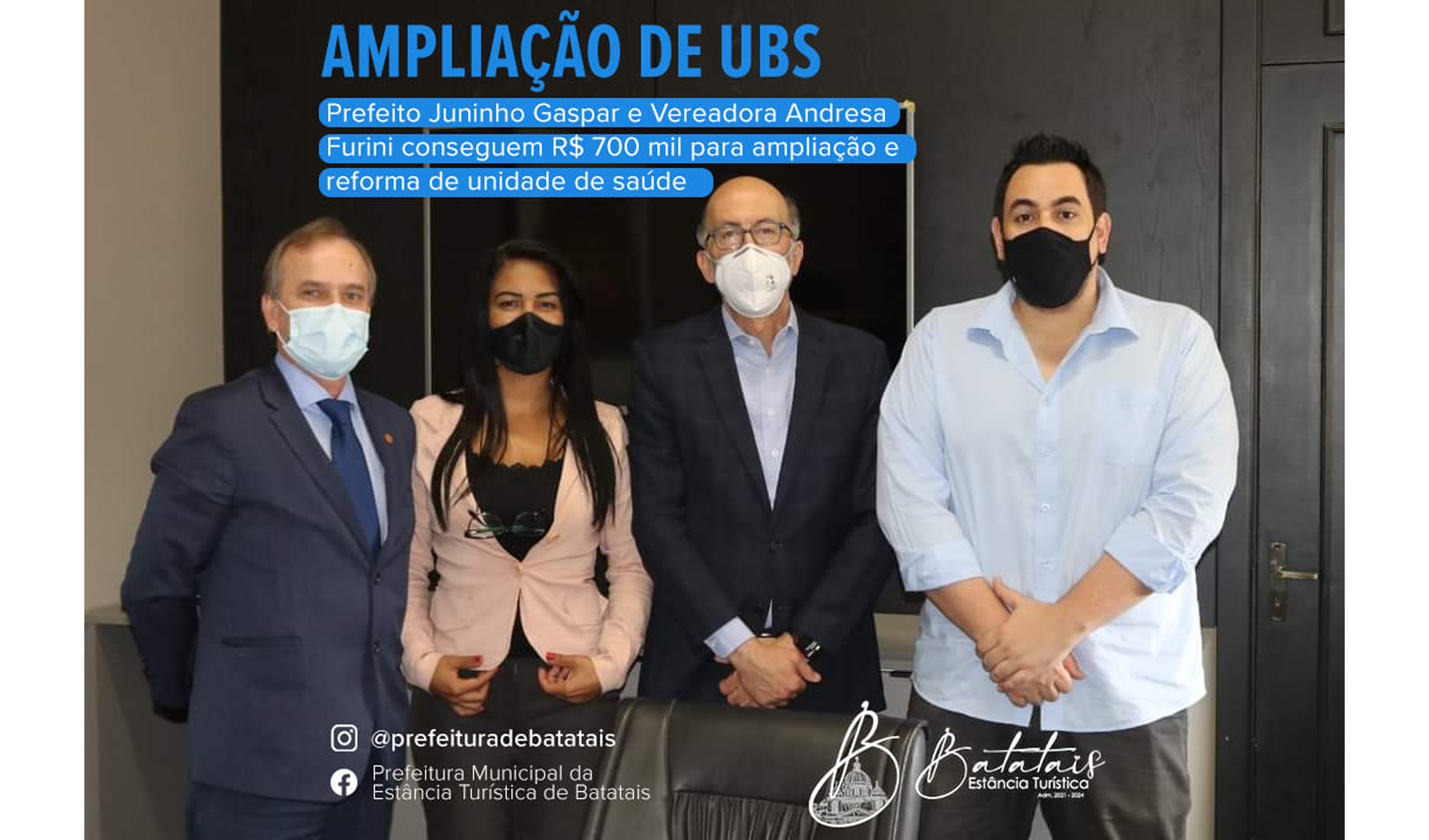 Prefeito Juninho Gaspar e Vereadora Andresa Furini conseguem R$ 700 mil para ampliação e reforma de unidade de saúde.