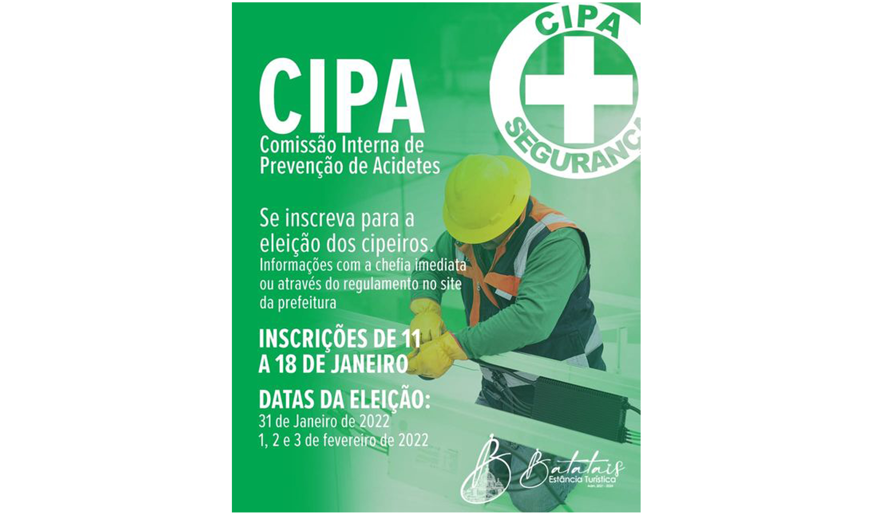 Prefeitura de Batatais realiza no início do ano a eleição para a CIPA.