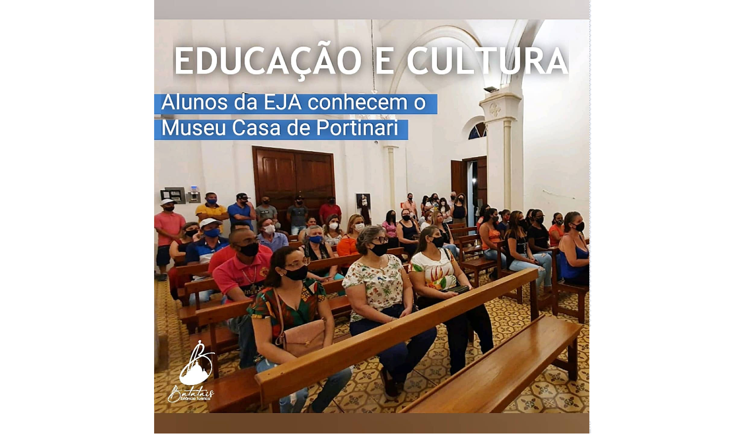 Alunos da Educação de Jovens e Adultos conhecem o Museu Casa de Portinari.