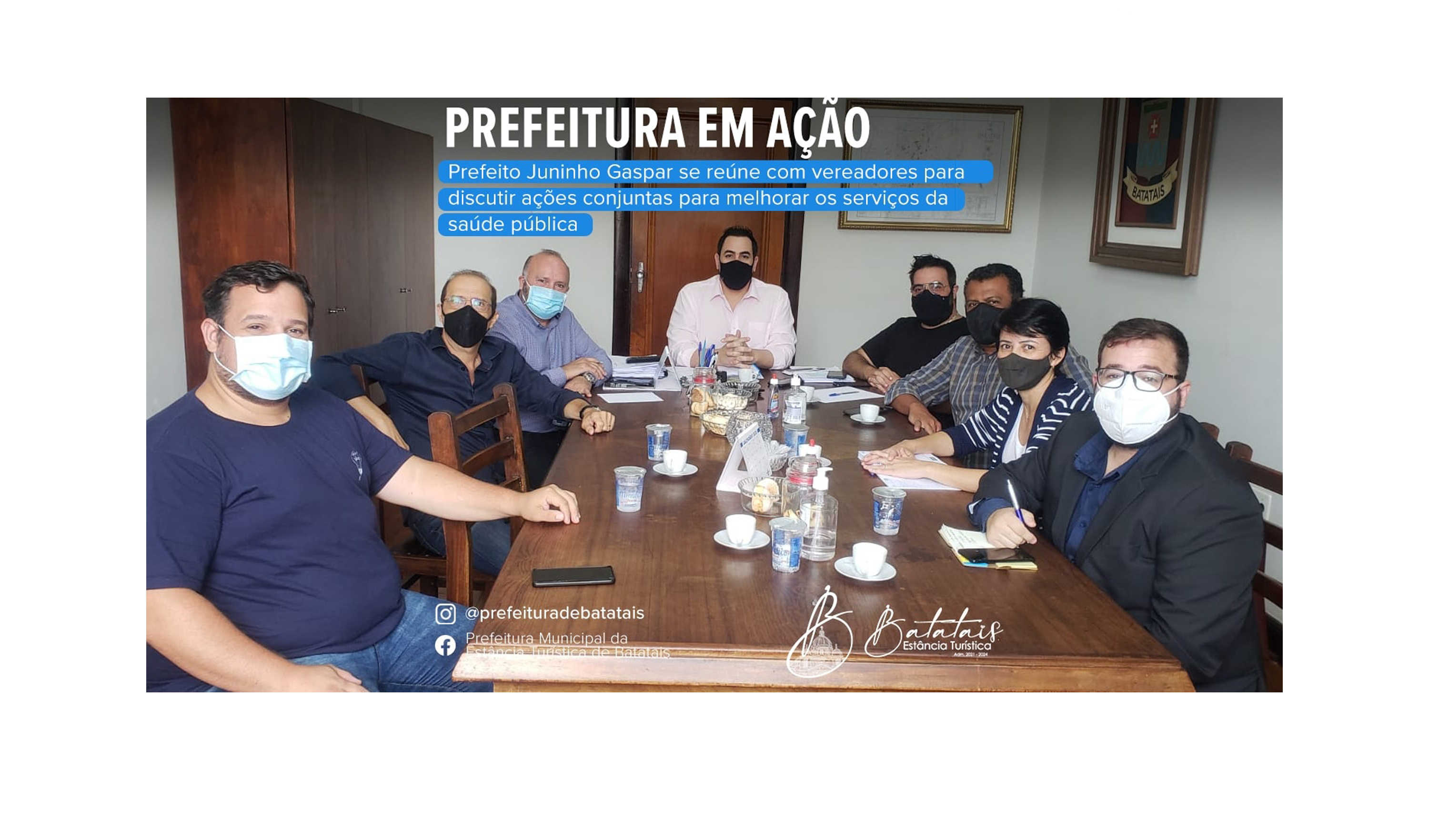 Prefeito Juninho Gaspar se reúne com vereadores para discutir ações conjuntas para melhorar os serviços da saúde pública.