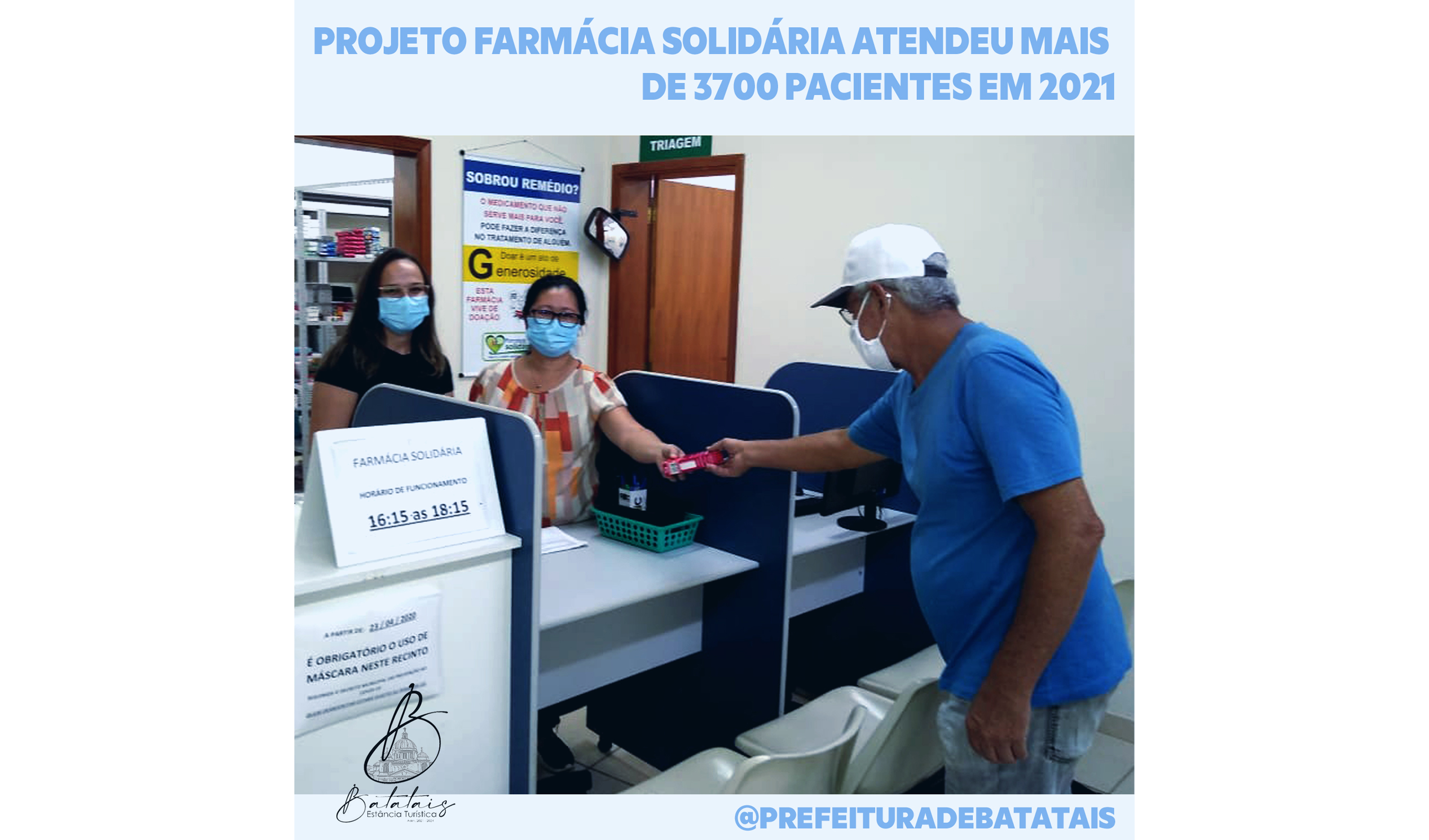 Projeto Farmácia Solidária atendeu mais de 3700 pacientes em 2021.