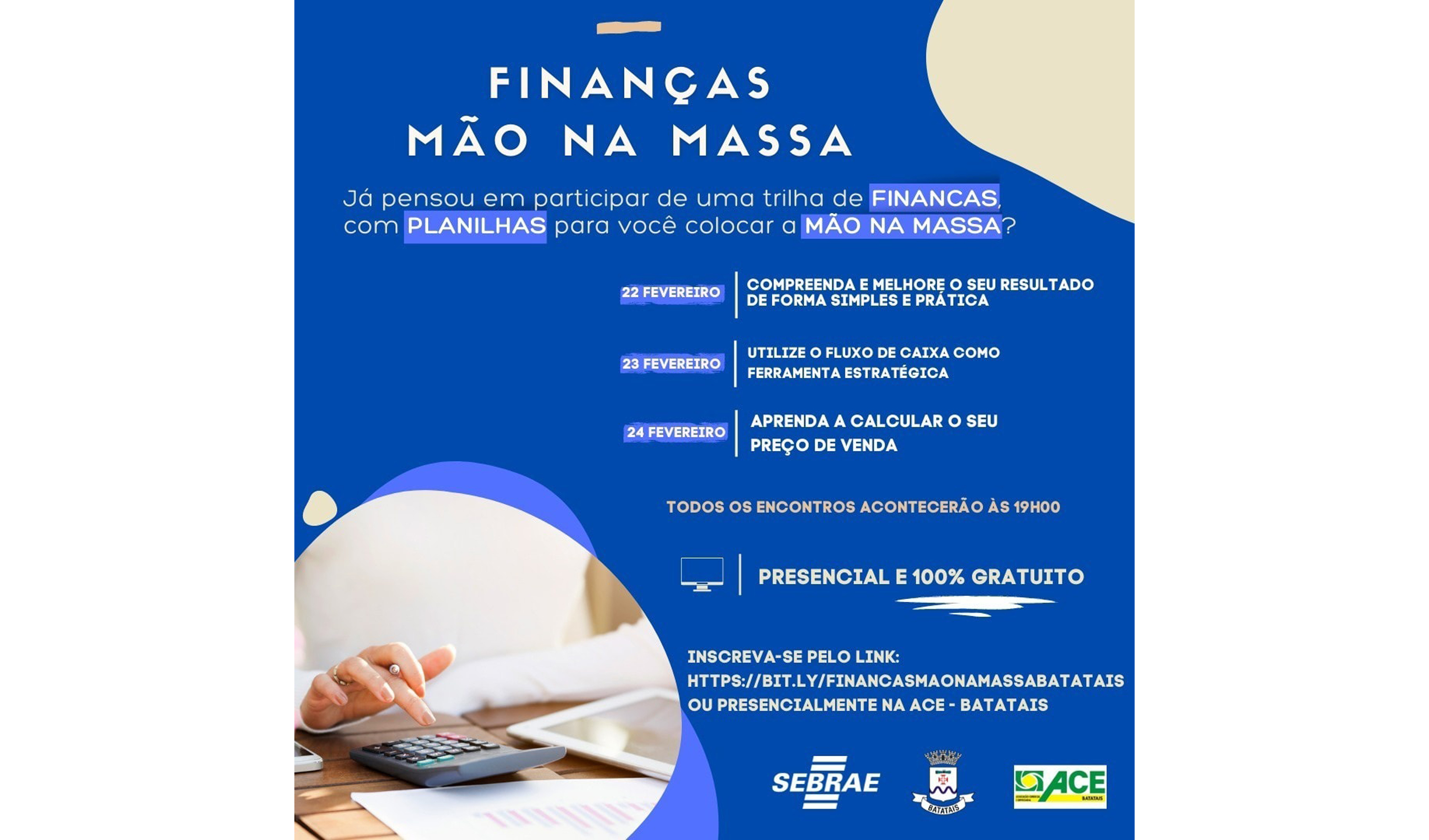 Capacitação “finanças mão na massa” está com inscrições abertas.