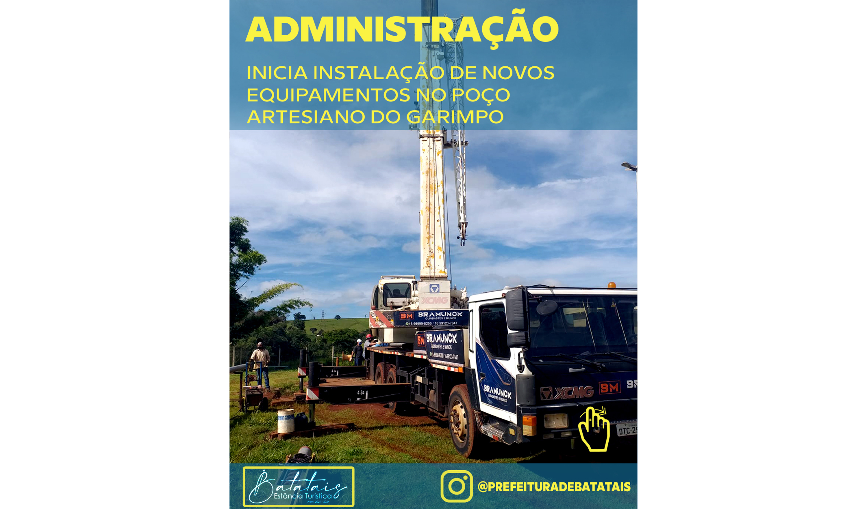 Administração inicia instalação de novos equipamentos no Poço Artesiano do Garimpo