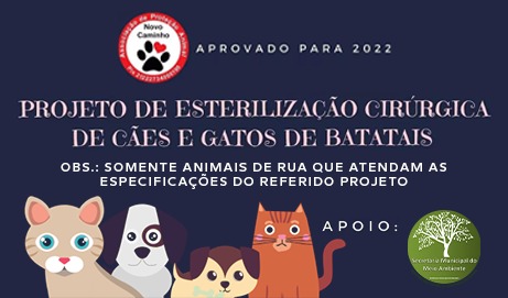 Projeto de esterilização de cães e gatos é aprovado.