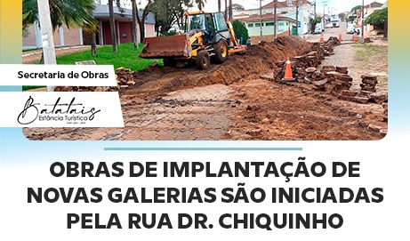 Obras de implantação de novas galerias são iniciadas pela Rua Dr. Chiquinho Arantes