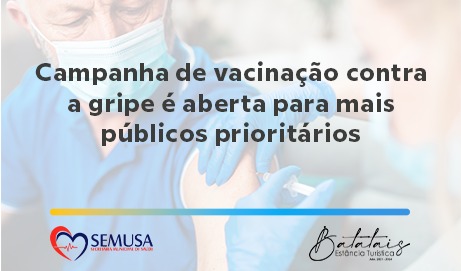 Campanha de vacinação contra a gripe é aberta para mais públicos prioritários.