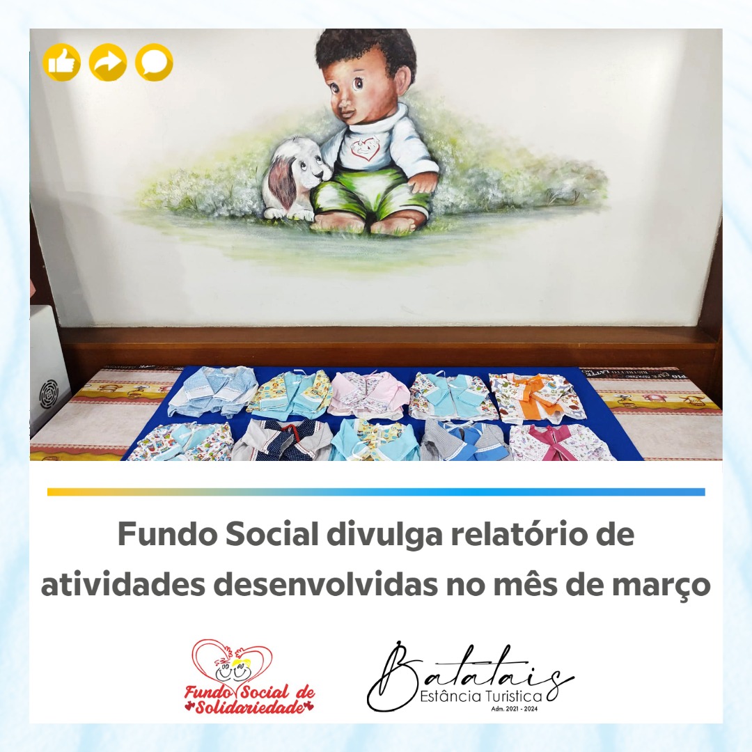 Fundo Social divulga relatório de atividades desenvolvidas no mês de março.