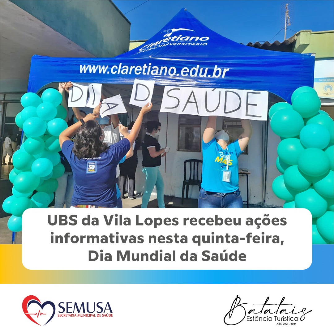 UBS da Vila Lopes recebeu ações informativas nesta quinta-feira, Dia Mundial da Saúde.