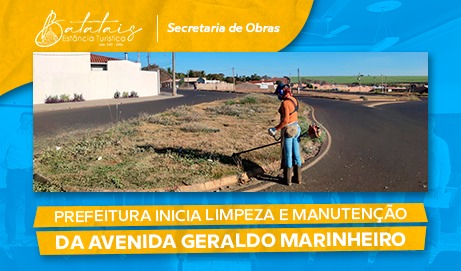 Prefeitura inicia limpeza e manutenção da avenida Geraldo Marinheiro.