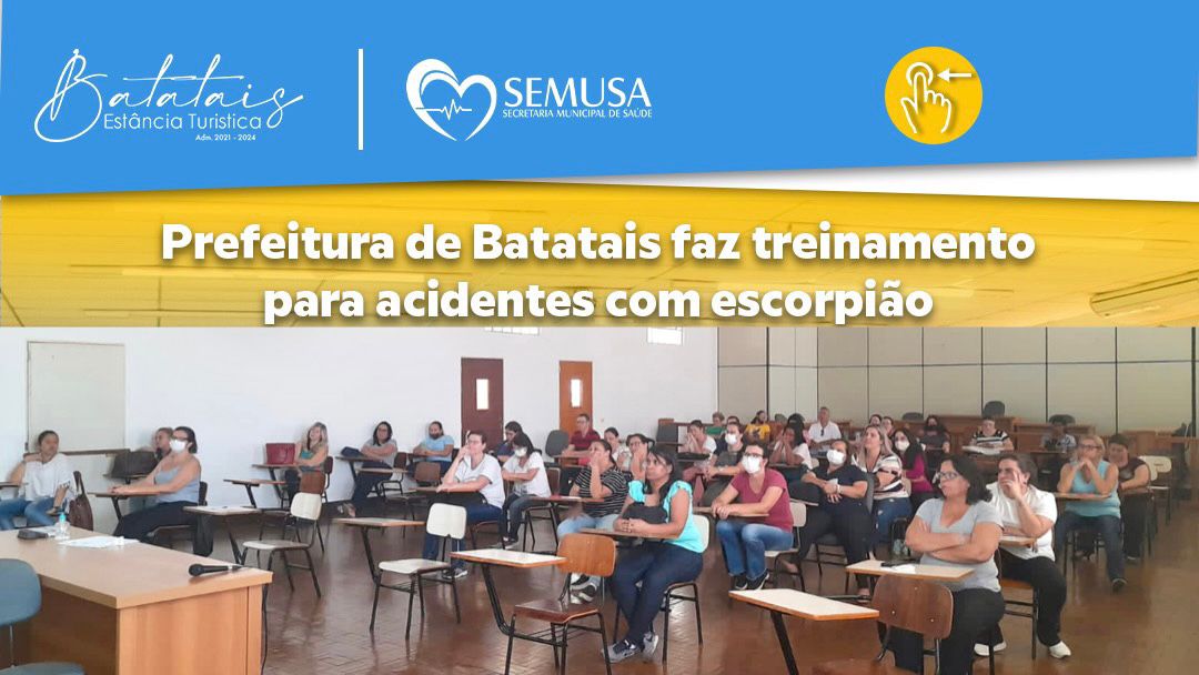 Prefeitura de Batatais faz treinamento para acidentes com escorpiões.