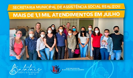 Secretaria Municipal de Assistência Social realizou mais de 1,1 mil atendimentos em julho.