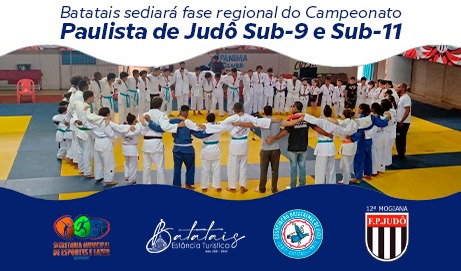 Batatais sediará fase regional do Campeonato Paulista de Judô Sub-9 e Sub-11.