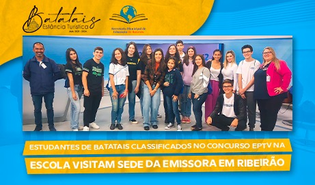 Estudantes de Batatais classificados no concurso EPTV na Escola visitam sede da emissora em Ribeirão