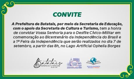 Prefeitura de Batatais fará Desfile Cívico-Militar e 1ª Feira da Independência em 7 de setembro