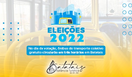 Segundo turno: No dia da votação, ônibus do transporte coletivo gratuito circularão em três horários em Batatais