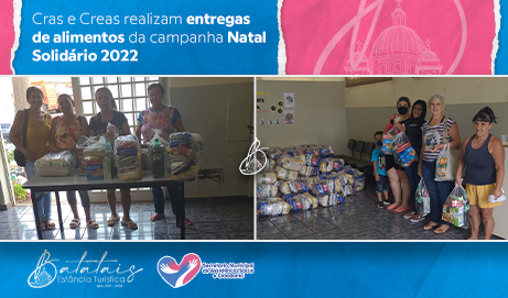 Cras e Creas realizam a entregas de alimentos da campanha Natal Solidário 2022