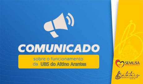 Comunicado: Farmácia da UBS do Altino Arantes não terá atendimento público nos dias 16 e 19 de dezembro