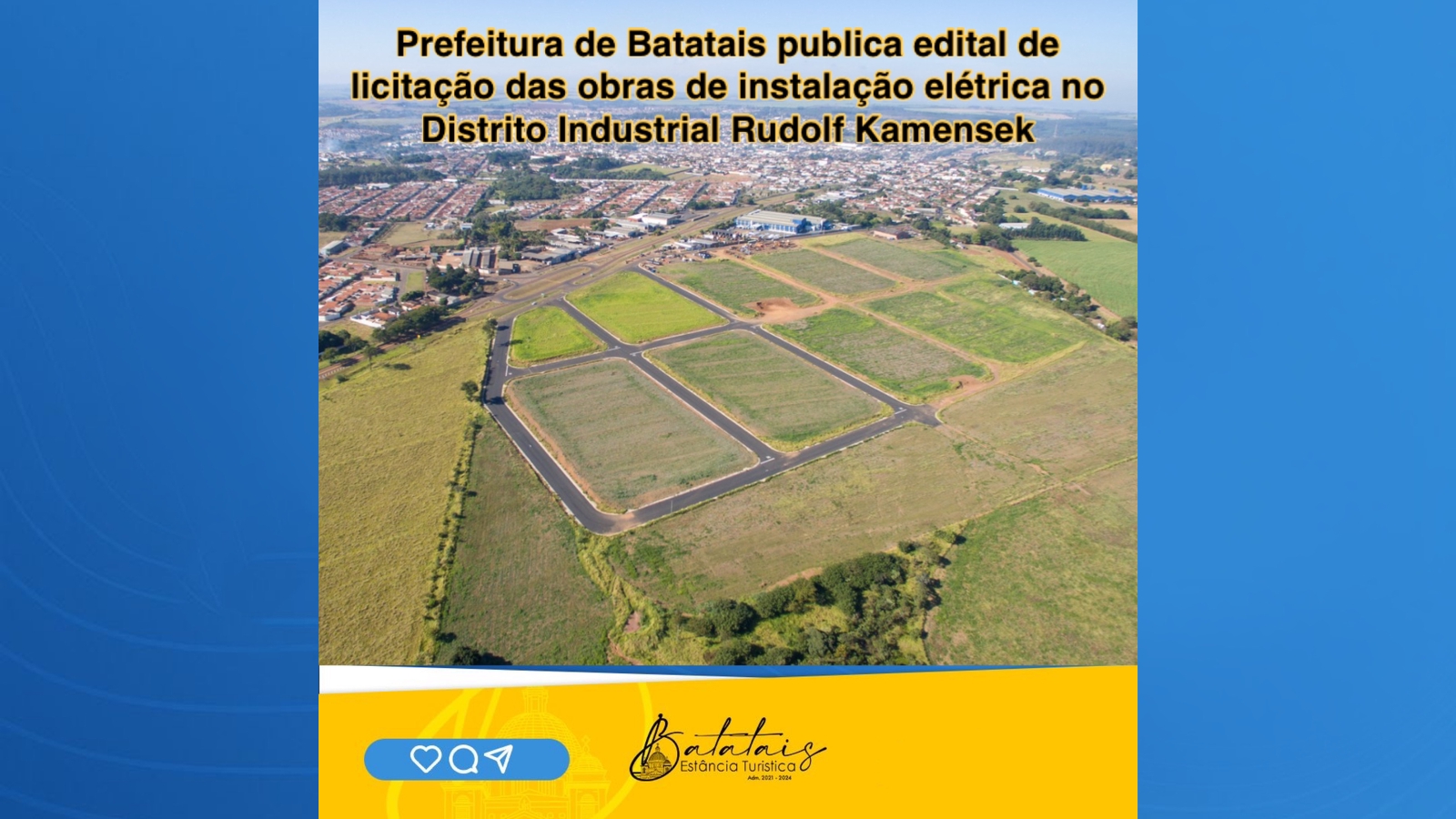 Prefeitura de Batatais publica edital de licitação das obras de instalação elétrica no Distrito Industrial Rudolf Kamensek