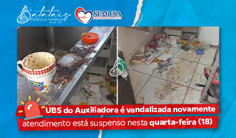 UBS do Auxiliadora é vandalizada novamente; atendimento está suspenso nesta quarta-feira (18)