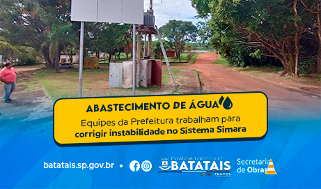 Equipes da Prefeitura trabalham para corrigir instabilidade no Sistema Simara de abastecimento de água