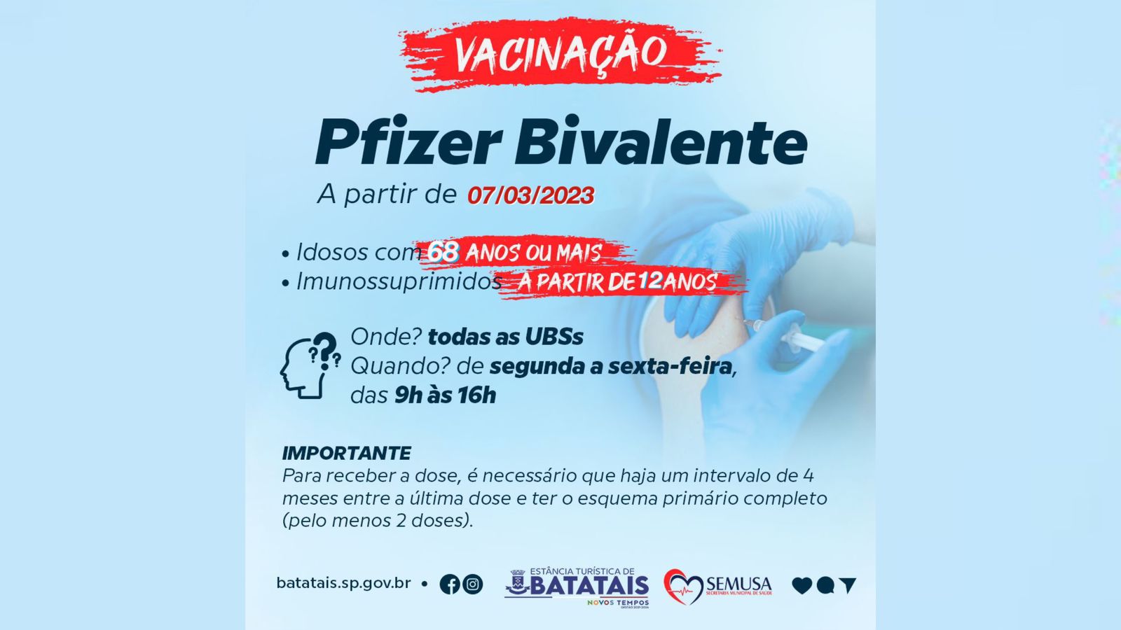 Vacinação bivalente contra a Covid-19 se estende a idosos com 68 anos ou mais