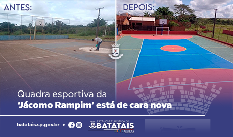 Quadra esportiva da ‘Jácomo Rampim’ está de cara nova