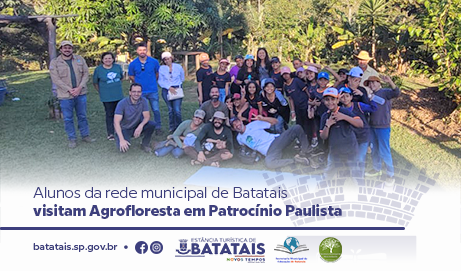 Alunos da rede municipal de Batatais visitam Agrofloresta em Patrocínio Paulista