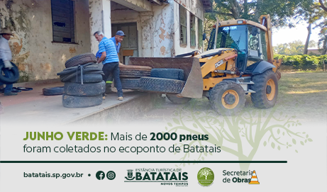 Junho Verde: Mais de 2.000 pneus foram coletados no ecoponto de Batatais