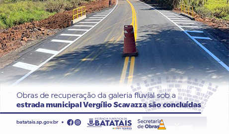 Obras de recuperação da galeria fluvial sob a estrada municipal Vergílio Scavazza são concluídas