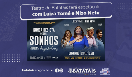 Teatro de Batatais terá espetáculo com Luiza Tomé e Nizo Neto